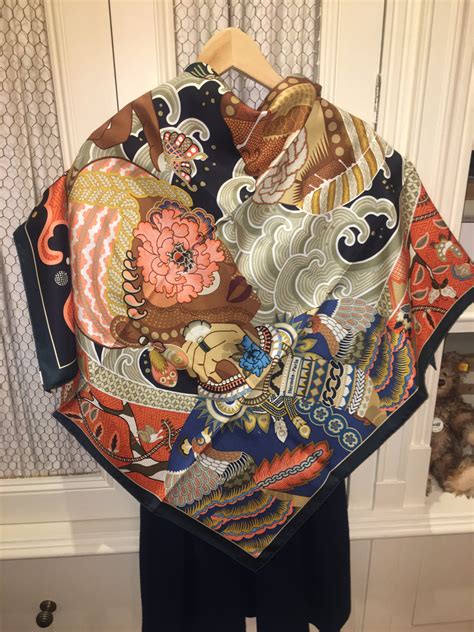 Hermes Silk Twill Scarf “Duo Cosmique” by Kohei Kyomori.